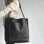 Große Damen Shopper-Tasche - Geräumige Vintage-Handtasche aus Kunstleder