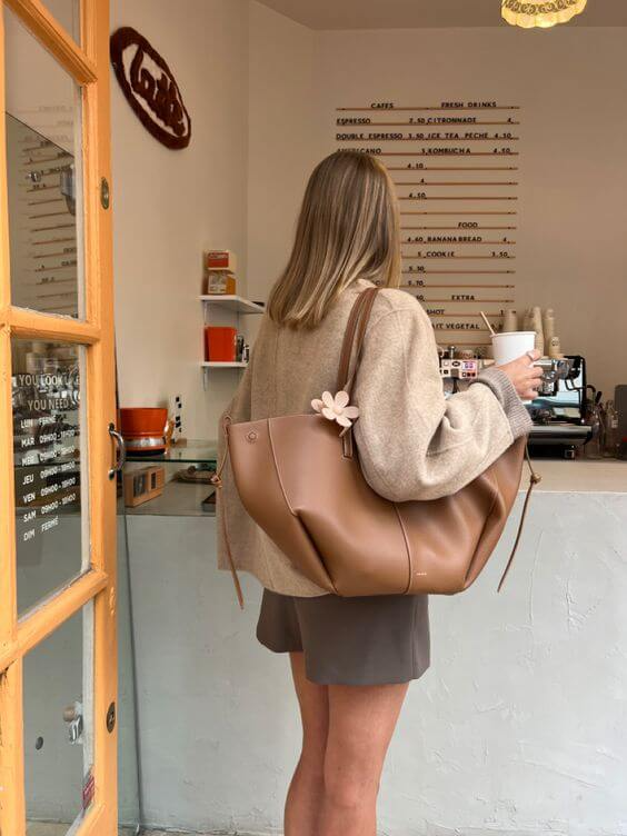 Damen Shopper mit doppelten kurzen und langen Henkeln, große Tote Bag